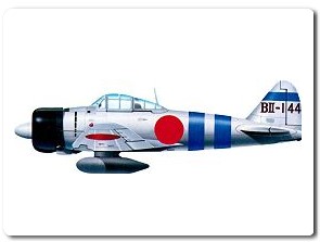 Mitsubishi A6M3 Zero Carrier Fighter Max. Weight: 5,828lbs / Max. Speed: 336 mph
